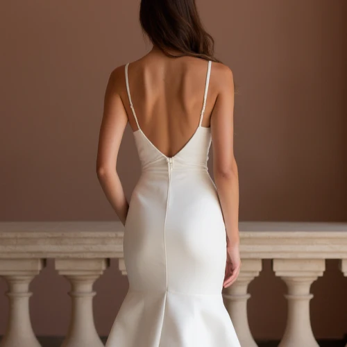Timeless White Mermaid Wedding Gown with an Elegant Lace Overlay for a Vintage Feel - Image 5