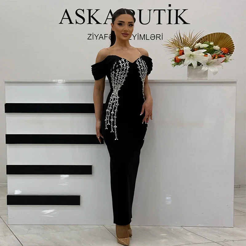 Shinning Crystal Women Sexy Short Sleeve V-Neck Bodycon Bandage Long Dress Elegant Evening Party Celebrate Outfit - Image 2