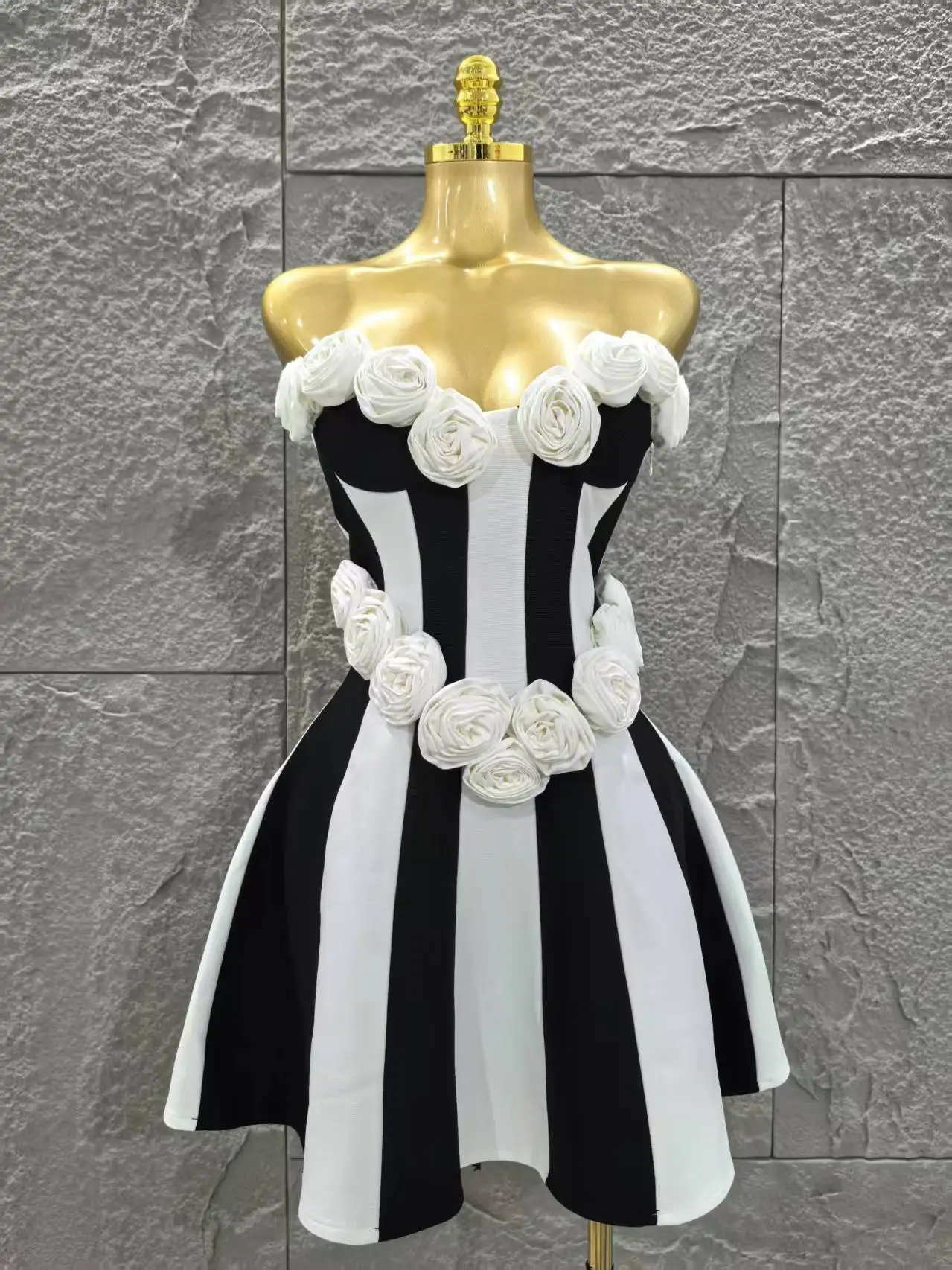 Women Sexy Strapless Florals A-line Mini Bandage Dress Cute Girls' Birthday Party Fashion Cocktail Outfit - Image 7