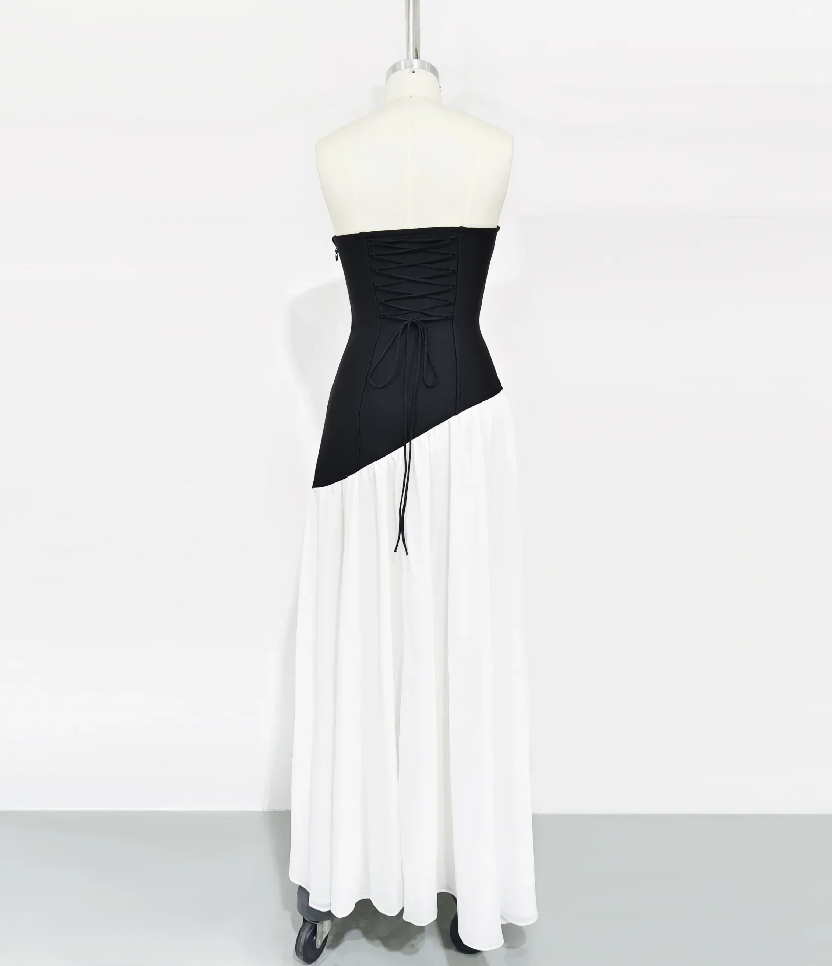 Women Sexy Strapless Laced-up Bodycon Long Maxi Dress Nightclub Party Birthday Photo Shoot Vacation Fashion Outfit - Image 5