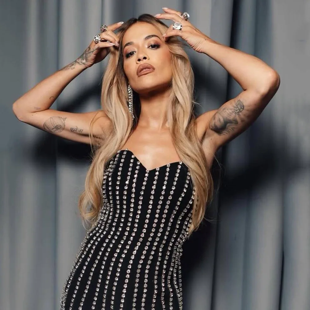 Women Sexy Strapless Shinning Diamond Bodycon Mini Bandage Dress Nightclub Party Celebrate Birthday Outfit - Image 6
