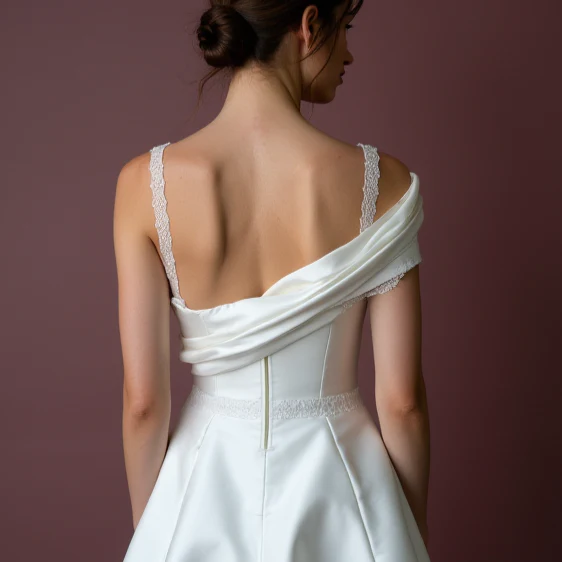 Trendy Short Wedding Dress and Mini Dress with a Floral Embroidered Bodice - Image 5