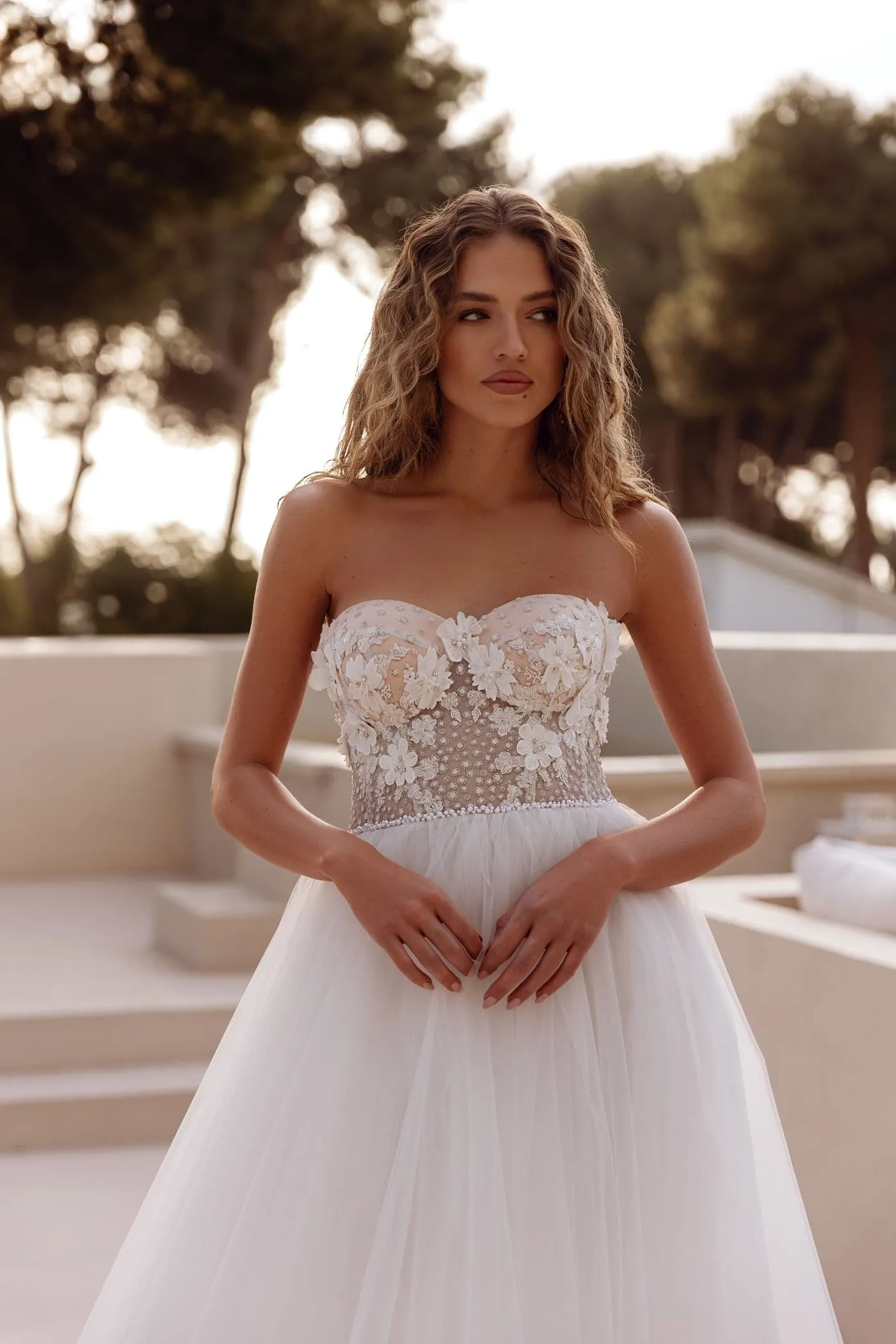 Trendy Sweetheart Wedding Dress Bridal for Woman A-line Appliques Sleeveless Novias Customized - Image 3