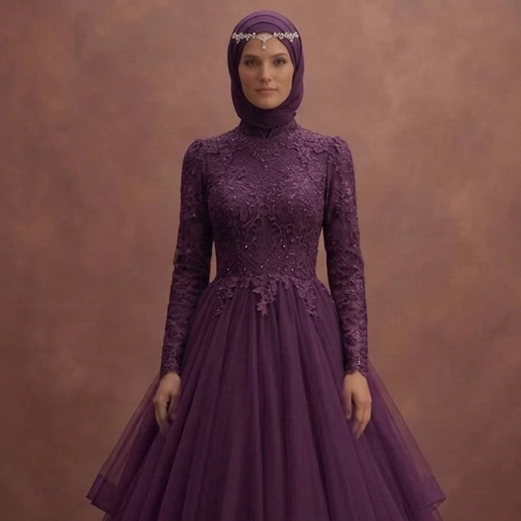 Tulle Muslim Prom Dresses – Princess-Inspired Modest Styles - Image 4