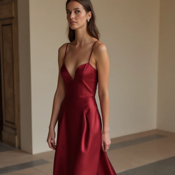 Unique Red Evening Dress & Prom Dress with Mixed Fabrics for a Standout Look - Image 2