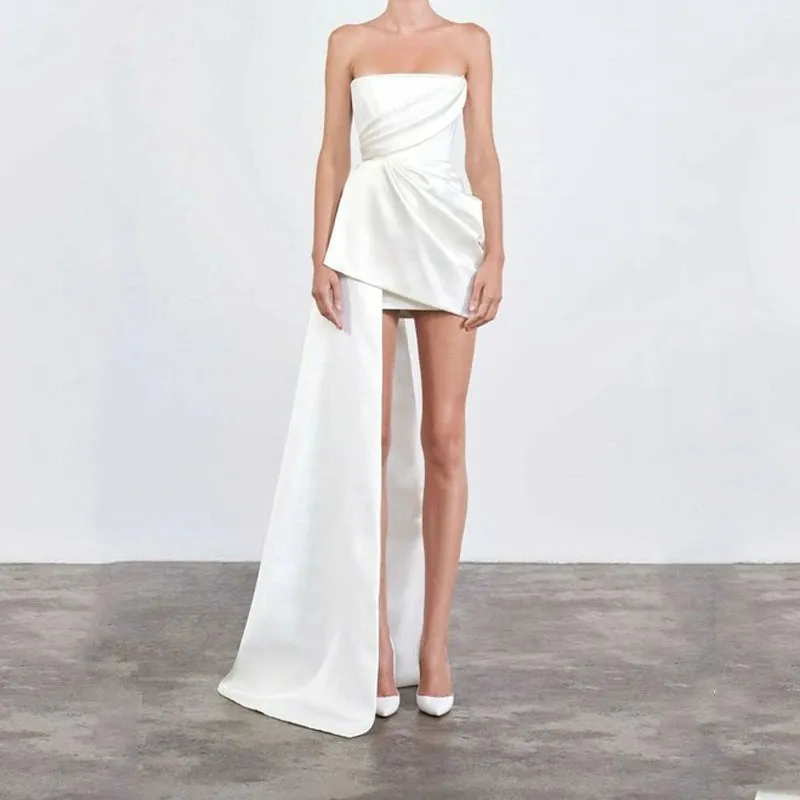 Unique Sexy Elegant Short Prom Dresses Strapless Sleeveless Hi-Lo Women Special Occasion Mini Party Cocktail Gowns Custom Made - Image 3
