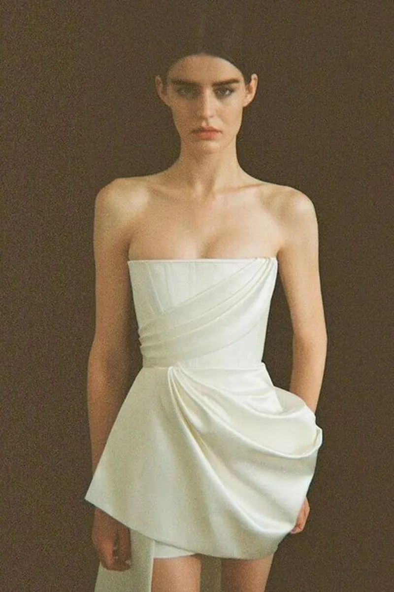 Unique Sexy Elegant Short Prom Dresses Strapless Sleeveless Hi-Lo Women Special Occasion Mini Party Cocktail Gowns Custom Made - Image 4