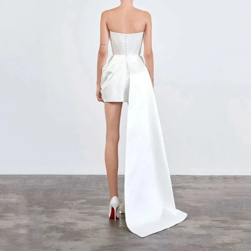 Unique Sexy Elegant Short Prom Dresses Strapless Sleeveless Hi-Lo Women Special Occasion Mini Party Cocktail Gowns Custom Made - Image 5
