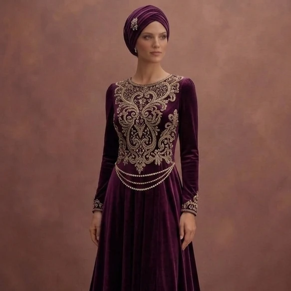 Velvet Muslim Prom Dresses – Rich & Luxe Evening Wear - Image 4