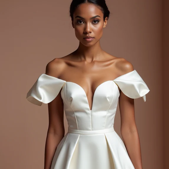 Vintage-Inspired White Mini Short Wedding Dress with a Fitted Waist and Flared Skirt - Image 4