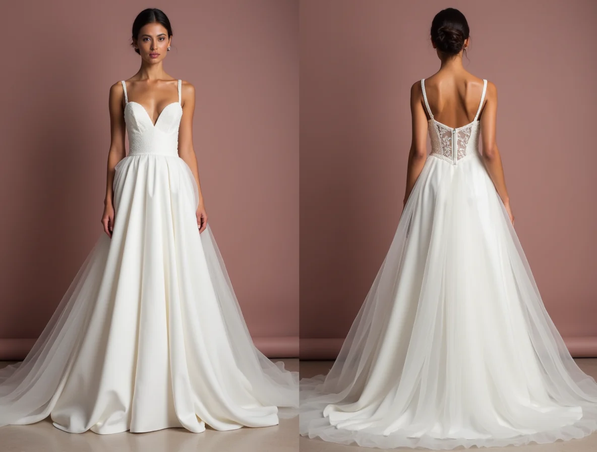 Vintage-Inspired White Princess Wedding Dress for a Timeless Look