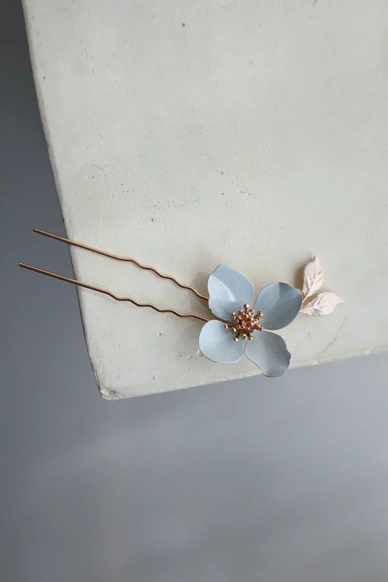 Wedding Accessories Blue Flower Hair Comb Pin Clip Leaf Hairpins For Brides Bridesmaids Women Headpiece Headband Bridal Jewelry - Image 7