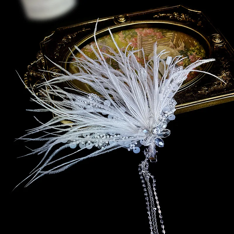 Wedding Accessories Feather Head Piece Evening Party Hairpin For Brides Bridesmaids Women Prom Hair Pin Clip Bridal Jewelry - Image 3