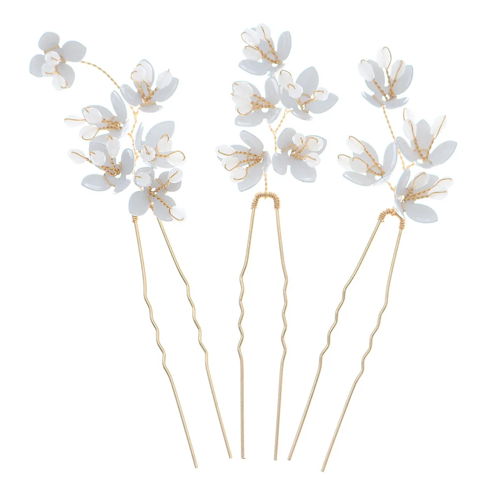 Wedding Accessories Flower Head Pieces Gold Color Hairpins For Bridesmaids Brides Girl Women Hair Pins Clips Bridal Jewelry - Image 4
