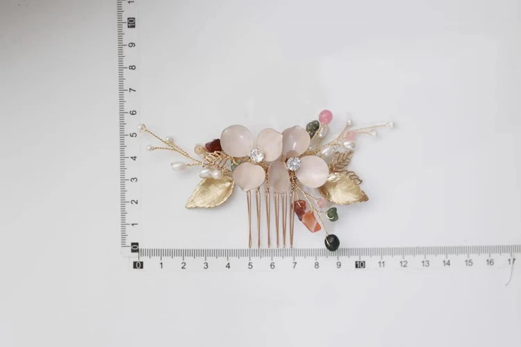 Wedding Accessories Flower Leaf Hair Comb Clip Pin Pearl Crystal Hairpin For Brides Women Gold Color Head Piece Bridal Jewelry - Image 5