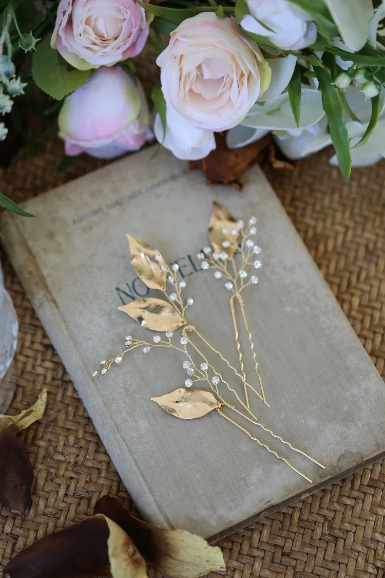 Wedding Accessories Gold Color Hair Pin Clip Rhinestones Crystal Head Piece For Bride Bridesmaids Hairpin Bridal Jewelry - Image 2