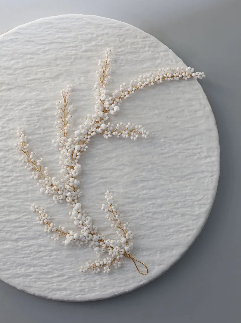 Wedding Accessories Gold Color Hairpins White Flower Head Pieces For Brides Bridesmaids Women Hair Combs Pin Clip Bridal Jewelry - Image 5