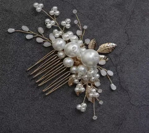 Wedding Accessories Pearl Beaded Hair Pin Clip Comb Gold Silver Color Hairpin For Bride Leaf Headdress Head Piece Bridal Jewelry - Image 3