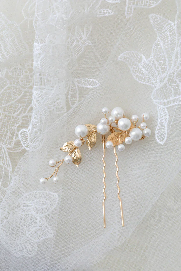 Wedding Accessories Pearl Head Piece Gold Silver Color Hair Pins Clips For Bridesmaids Brides Women Leaf Hairpins Bridal Jewelry - Image 3