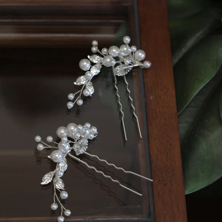 Wedding Accessories Pearl Head Piece Gold Silver Color Hair Pins Clips For Bridesmaids Brides Women Leaf Hairpins Bridal Jewelry - Image 5