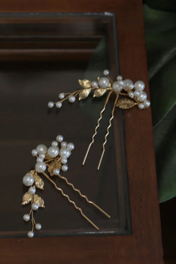 Wedding Accessories Pearl Head Piece Gold Silver Color Hair Pins Clips For Bridesmaids Brides Women Leaf Hairpins Bridal Jewelry - Image 6
