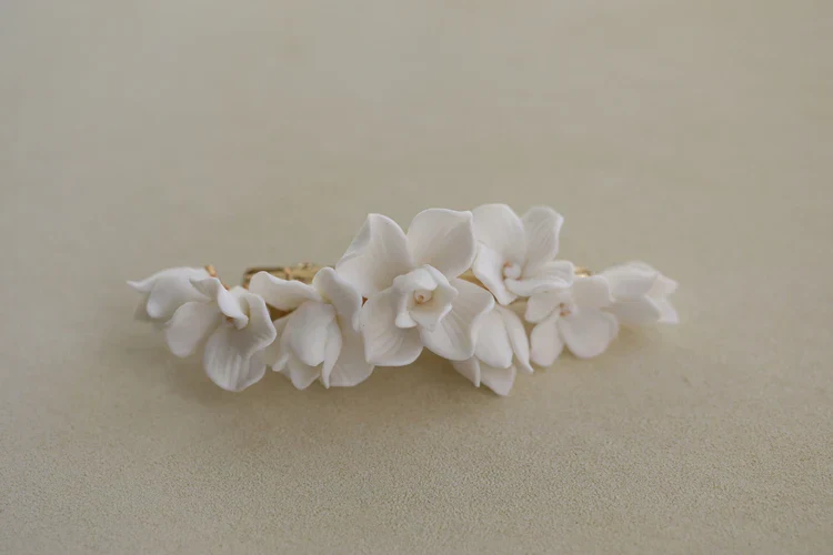 Wedding Accessories Porcelain Flower Hair Pin Clip Women Girl Hairpin For Brides Gold Silver Color Head Piece Bridal Jewelry - Image 8