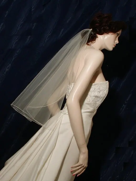 Wedding Bridal Veil Elbow Length Cascading Waterfall Style