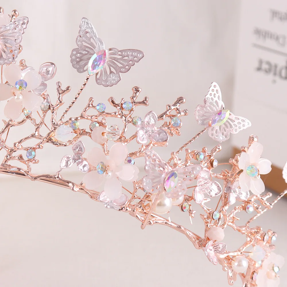 Wedding Crowns For Bride Crystal Flower Fairy Bridal Tiara Crown For Women Girlfriend Diadem Party Bride Hair Jewelry Headdress - Image 2