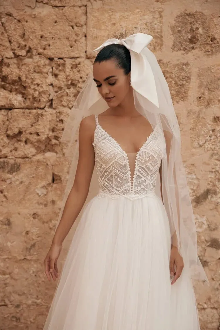 Wedding Dresses Boho Spaghetti Straps Appliques A-Line Princess Bridal Dress Elegant Plus Size Wedding Gown - Image 3
