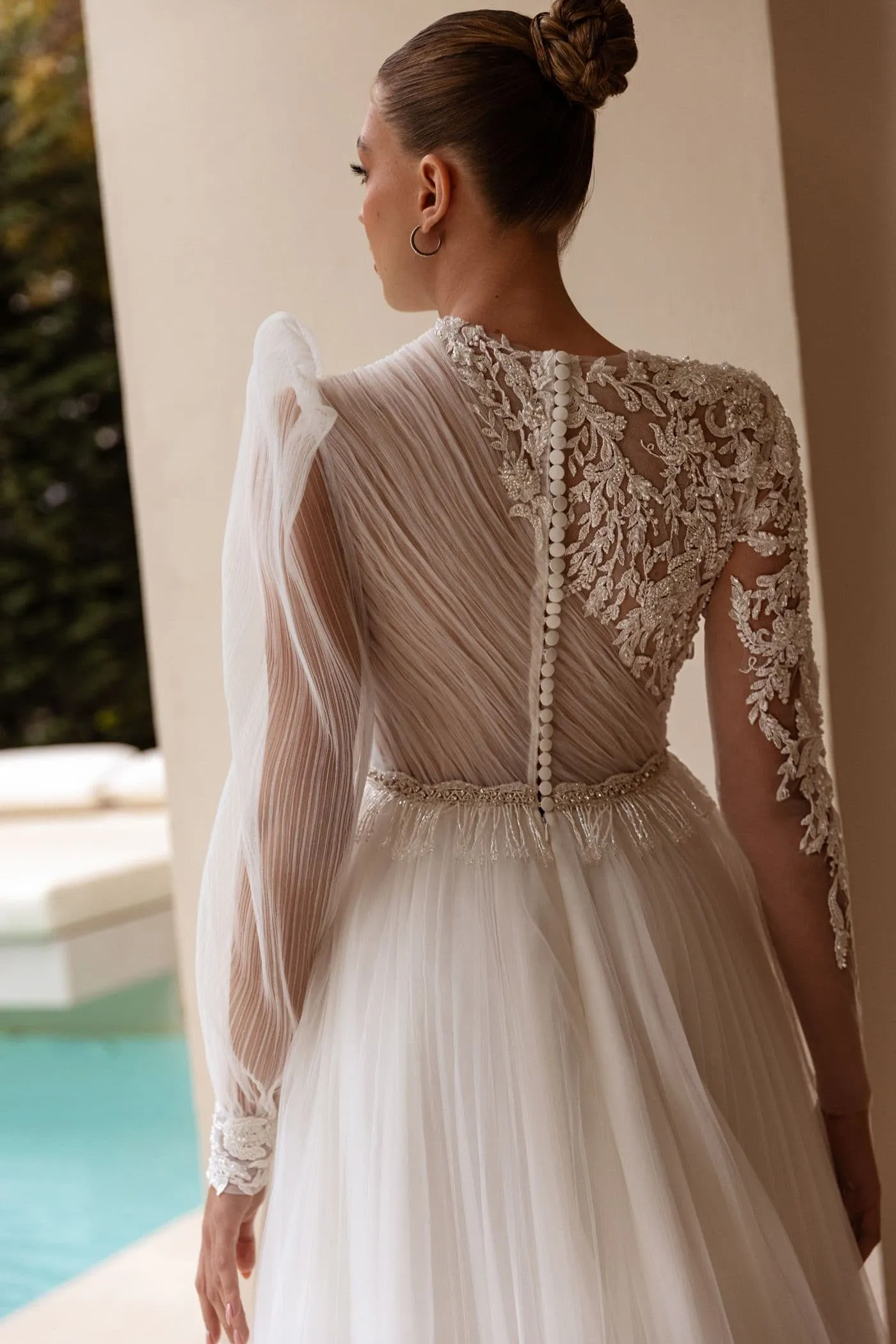 Wedding Dresses Long Sleeve Appliques Lace Modern Bridal Dress Tulle Bride Gowns Vestidos De Novia Customized - Image 4
