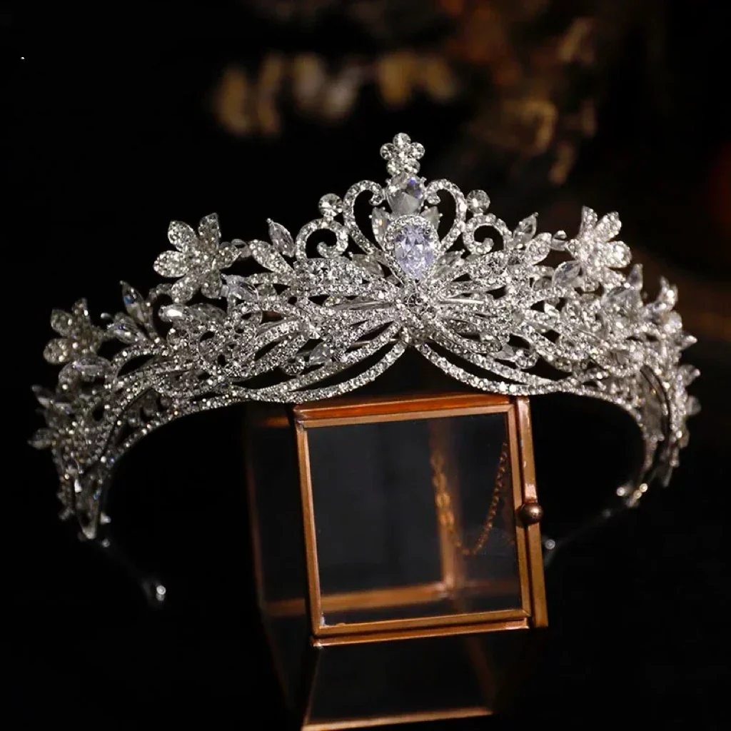 Wedding Hair Accessories Crystal Zirconia Tiaras and Crowns Gift Diadem For Women Brides Princess Queen Headband Bridal Jewelry - Image 2