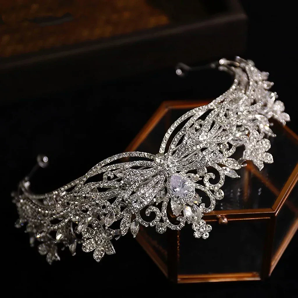 Wedding Hair Accessories Crystal Zirconia Tiaras and Crowns Gift Diadem For Women Brides Princess Queen Headband Bridal Jewelry - Image 3