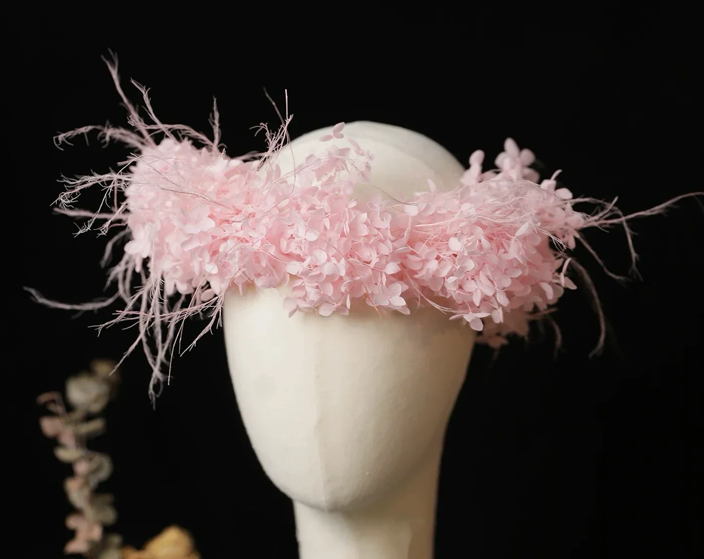 Wedding Hair Accessories Flower Headband Hairband Pink Ivory Headpiece Bride Bridesmaids Women Headwear Headdress Bridal Jewelry - Image 3