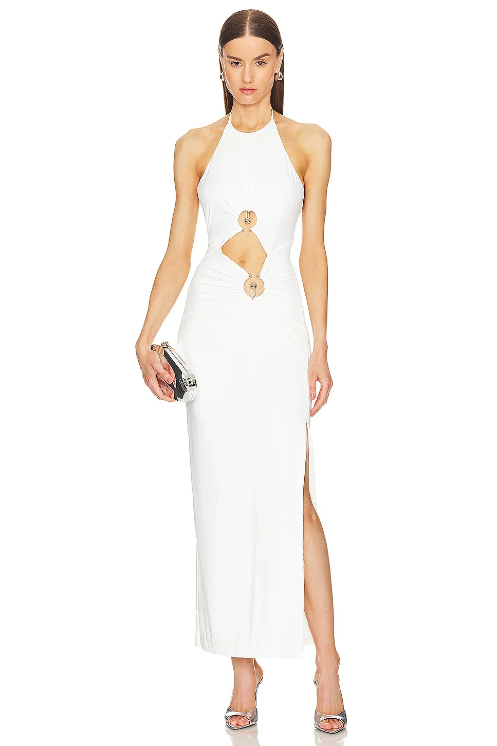 White Color Women Sexy Off the Shoulder Keyholes Bodycon Bandage Mid-calf Dress Backless Fashion Celebrate Nightclub Party Dress - Image 6