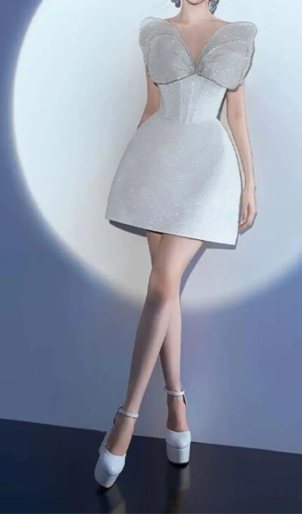 White Color Women Sleeveless Sexy V-Neck A-Line Mini Dress Fashion Birthday Party Celebrate Girls' Vacation Outfit - Image 6
