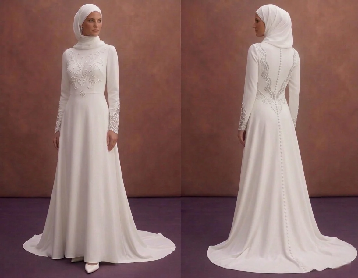 White Muslim Prom Dresses – Pure & Minimalist Styles