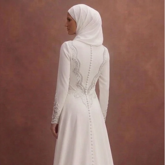 White Muslim Prom Dresses – Pure & Minimalist Styles - Image 5