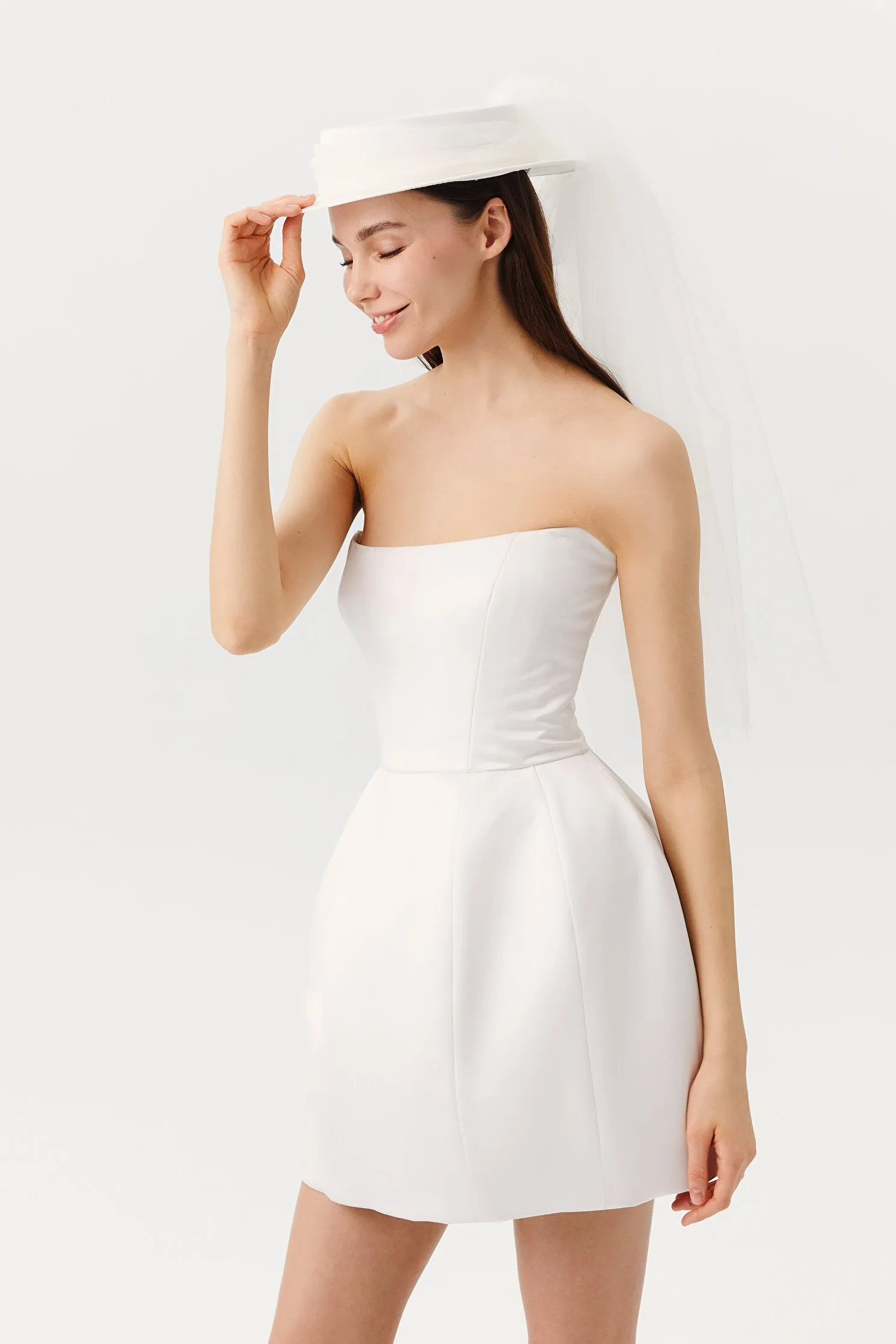 Short Formal Sleeveless Modern Satin Princess Bow Court Train Wedding Dress Vestido De Novia Dress Mermaid Gown - Image 2