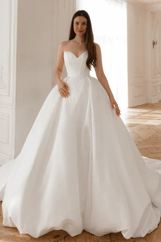 Extra Convertible Wedding Dress Princess Mermaid Bow Simple Satin Vestido De Novia Court Train Dress Bridal Gown - Image 2