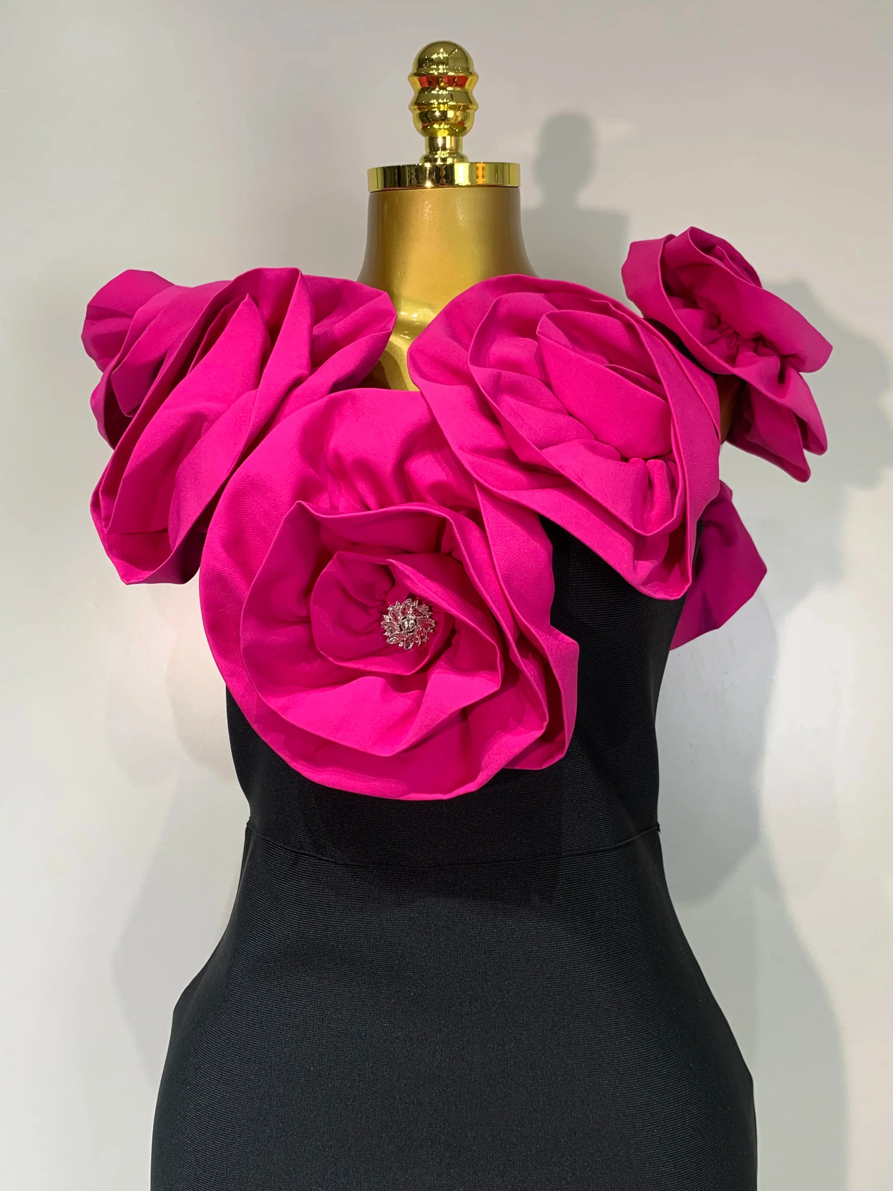 Women Sexy Off Shoulder Flower Diamonds Bodycon Bandage Dress Celebrity Elegant Evening Luxury Birthday Party Dresses - Image 5