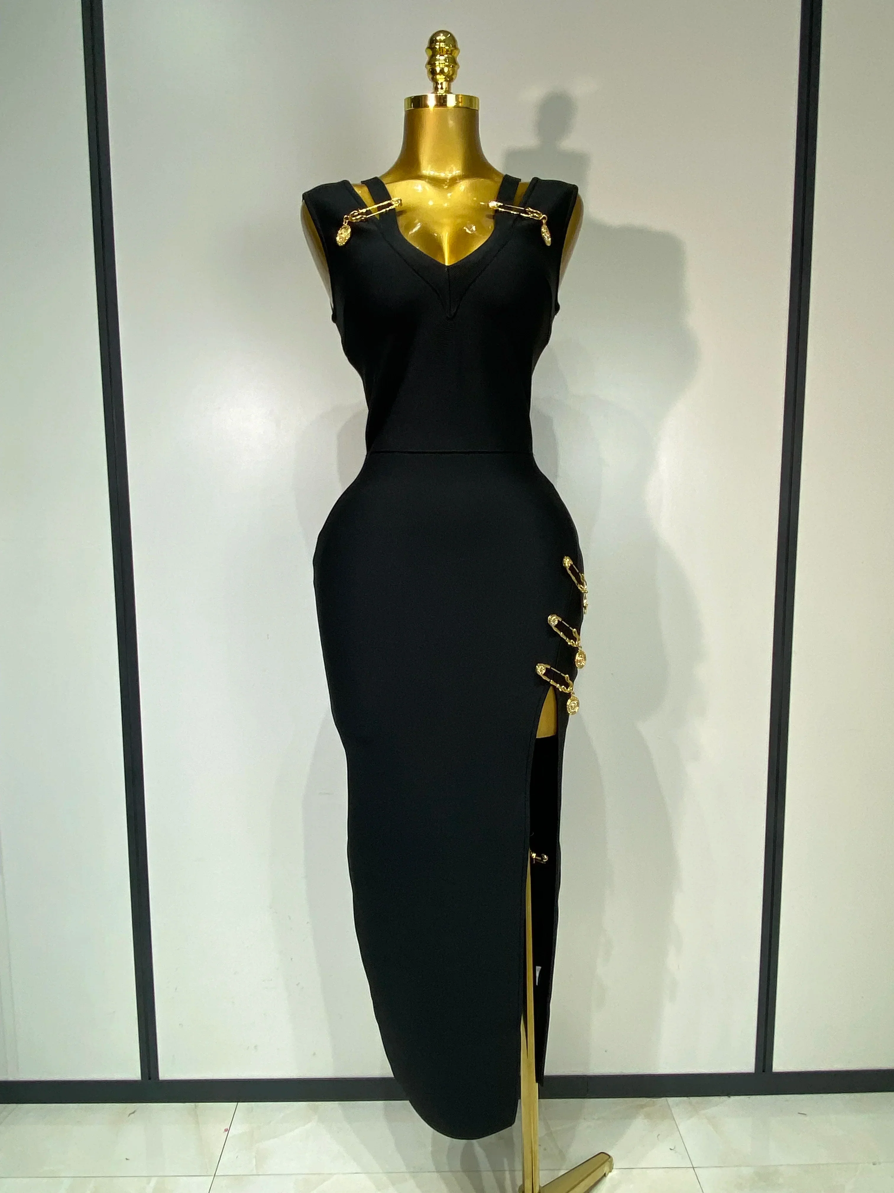 Women Black Elegant Bandage Dress Sexy Sleeveless Bodycon Evening Party Club Luxury Birthday Dress Wedding Guest Gown - Image 7