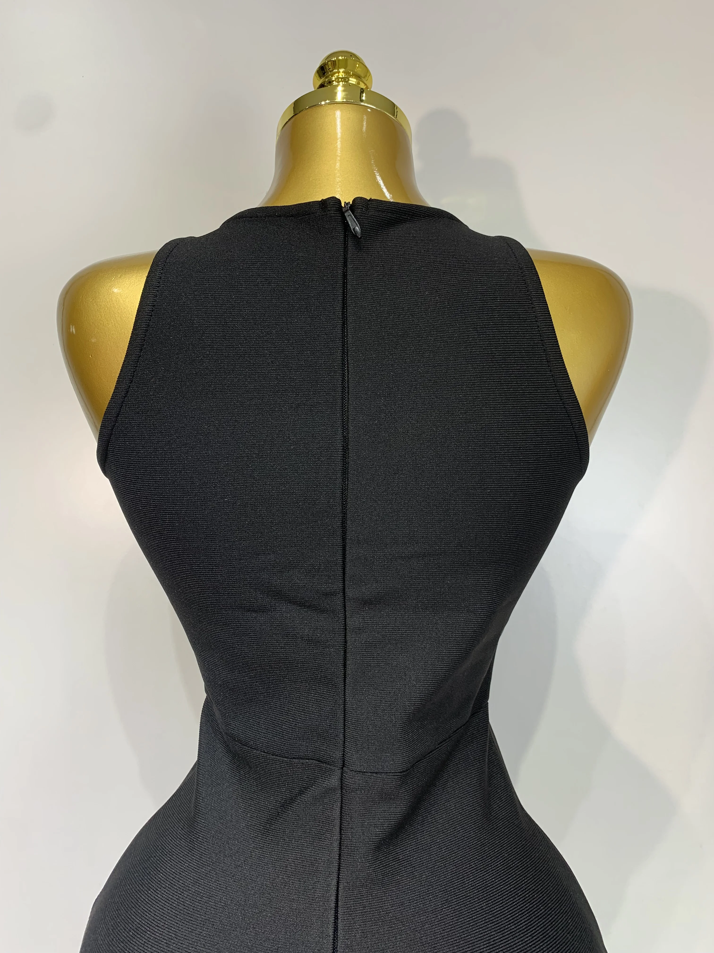Women Celebrity Sexy Cut Out Diamonds Black Long Bodycon Bandage Dress Elegant Evening Club Party Luxury Birthday Dresses - Image 6