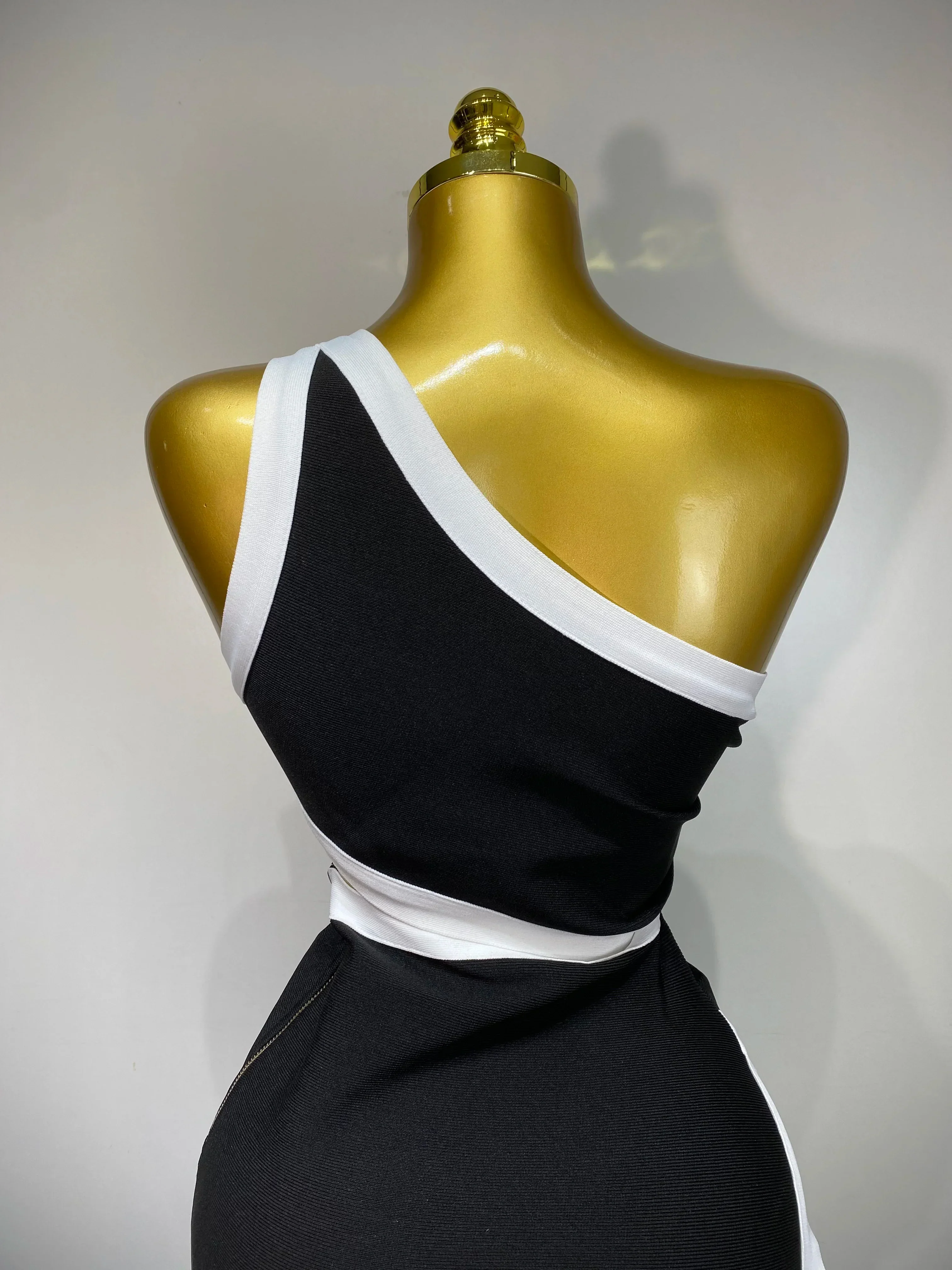 Women Celebrity Sexy One Shoulder Cut Out Split Maxi Long Bodycon Bandage Dress  Elegant Evening Club Birthday Party Dress - Image 6