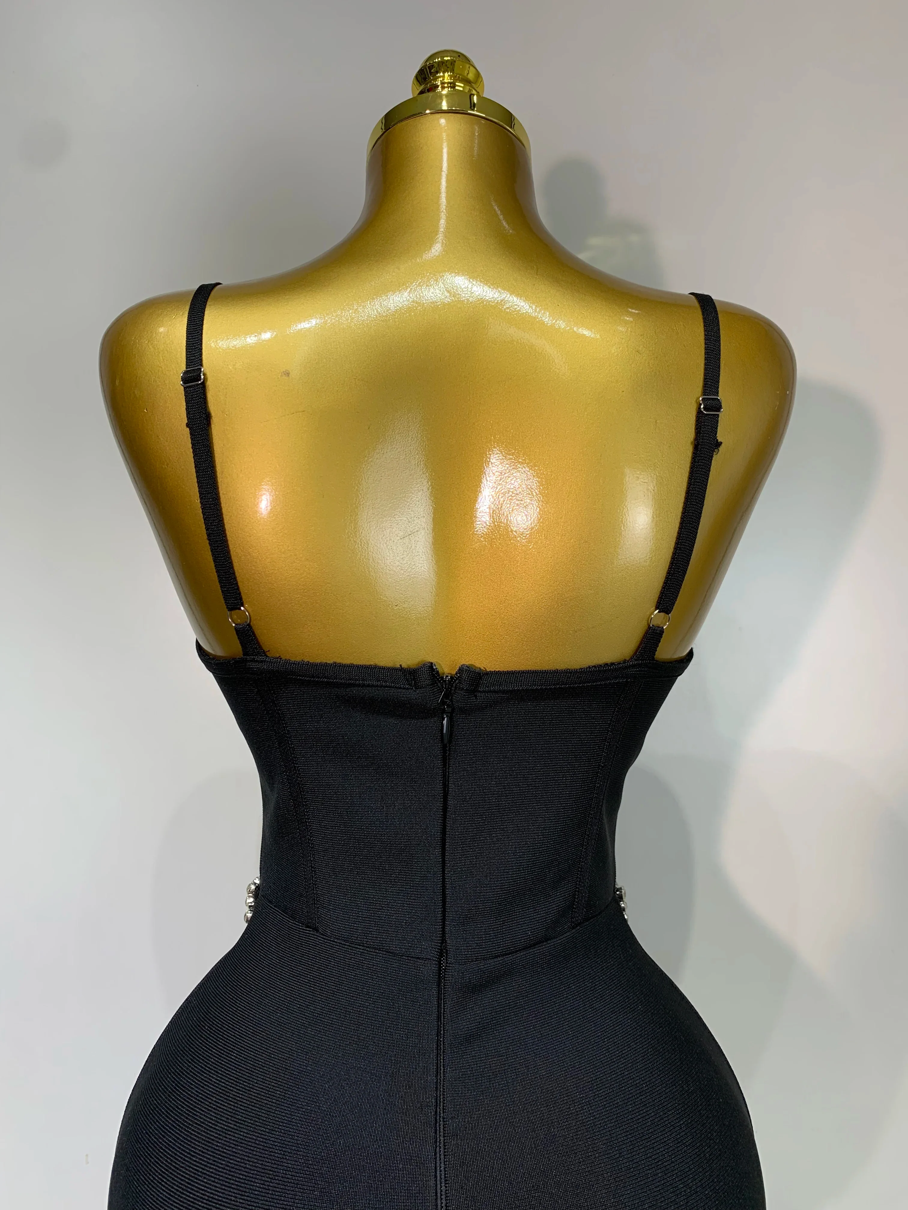 Women Celebrity Sexy Sleeveless Diamonds Maxi Long Bandage Bodycon Dress Elegant Evening Club Party Birthday Outfit - Image 6
