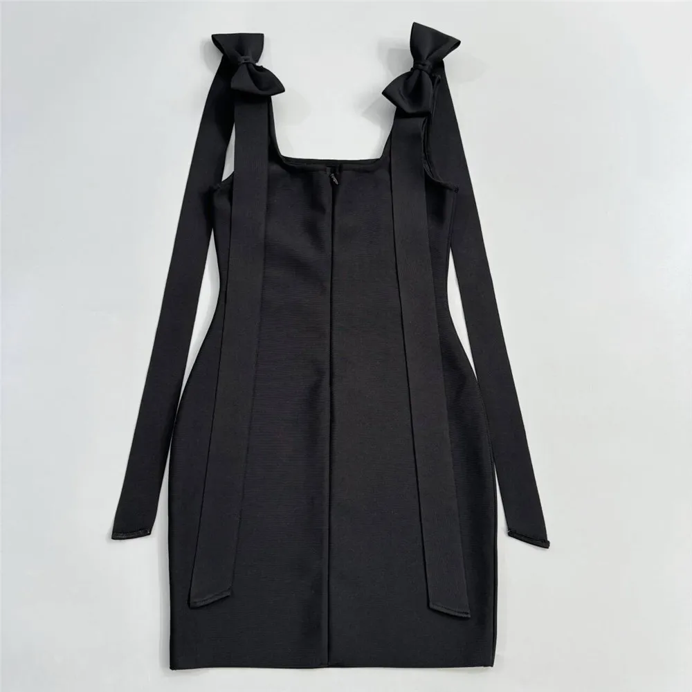 Women Celebrity Sexy Tank Diamonds Summer Black Mini Summer Bodycon Bandage Dress Elegant Evening Club Party Dress - Image 5