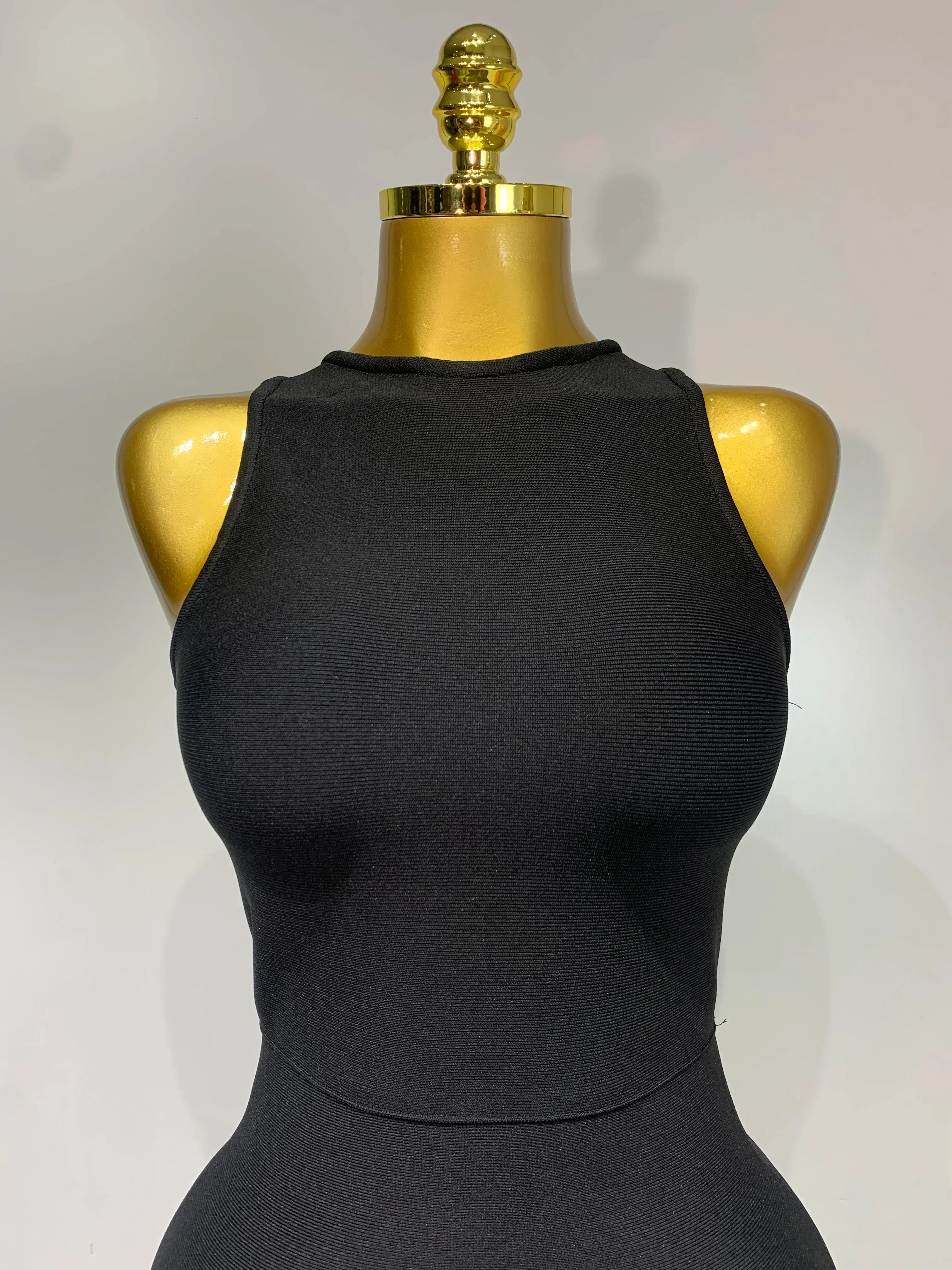 Women Fashion Celebrity Sexy Applique Black Long Bodycon Bandage Dress  Elegant Evening Party Club Luxury Birthday Dresses - Image 5