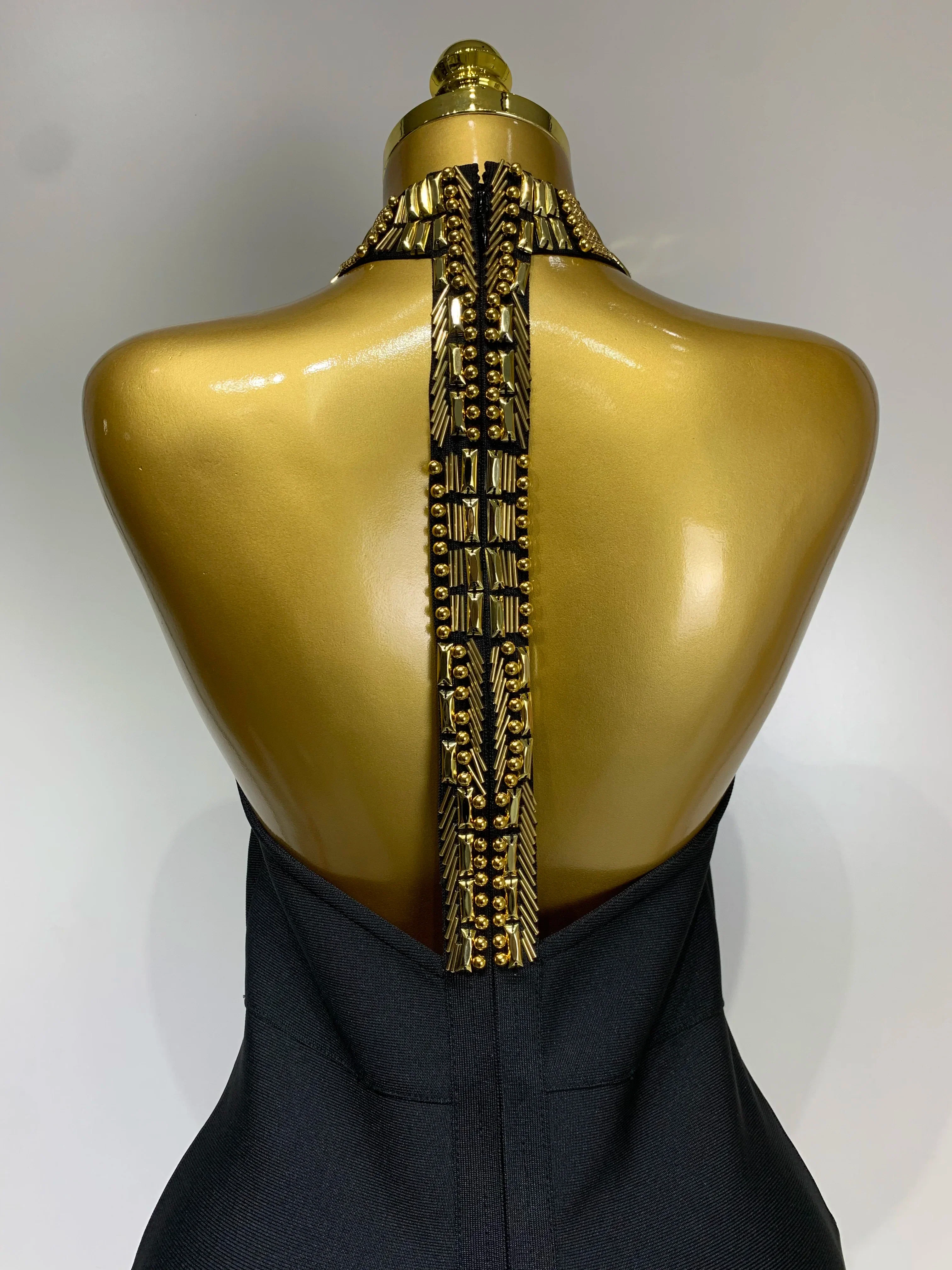 Women Fashion Celebrity Sexy Backless Beading Midi Black Bodycon Bandage Dress Elegant Evening Club Luxury Birthday Dresses - Image 6