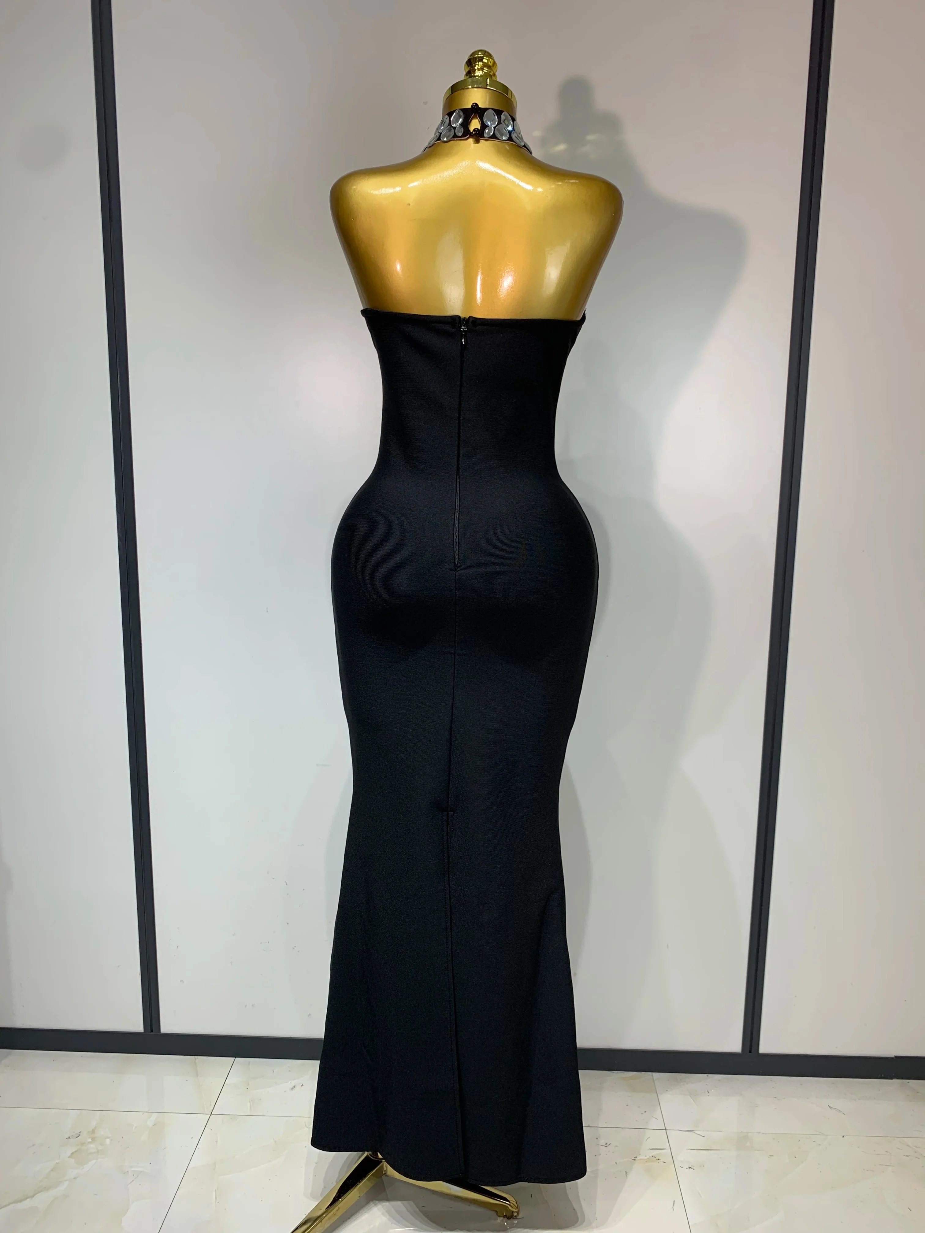 Women Fashion Sexy Sleeveless Mesh Patchwork Bandage Dress Celebrity Elegant Party Evening Birthday Dress Streetwear - Image 4