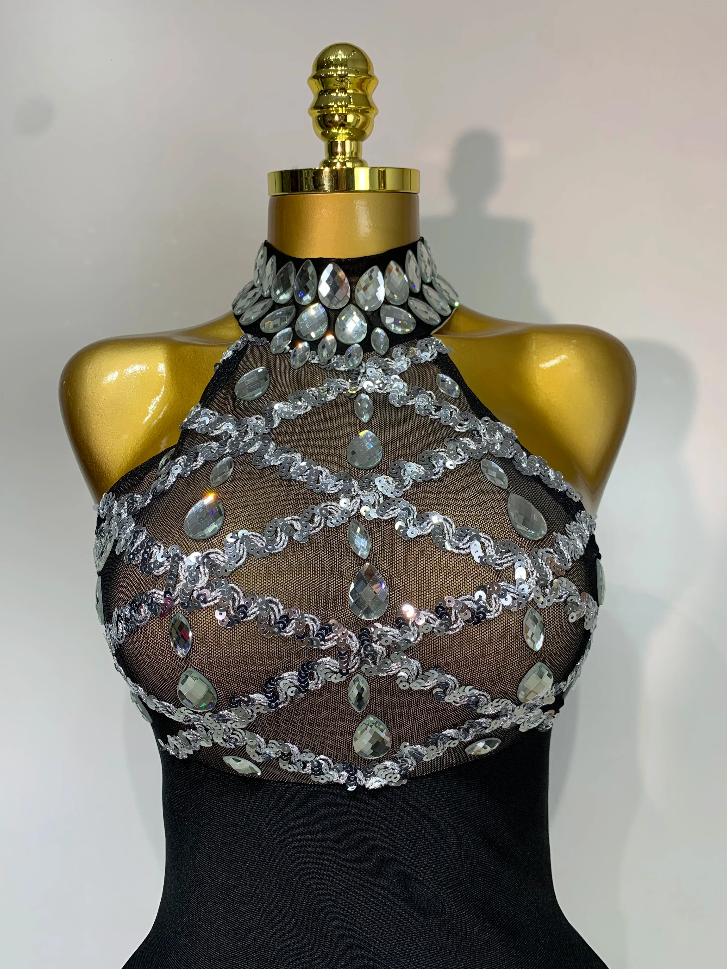 Women Fashion Sexy Sleeveless Mesh Patchwork Bandage Dress Celebrity Elegant Party Evening Birthday Dress Streetwear - Image 5