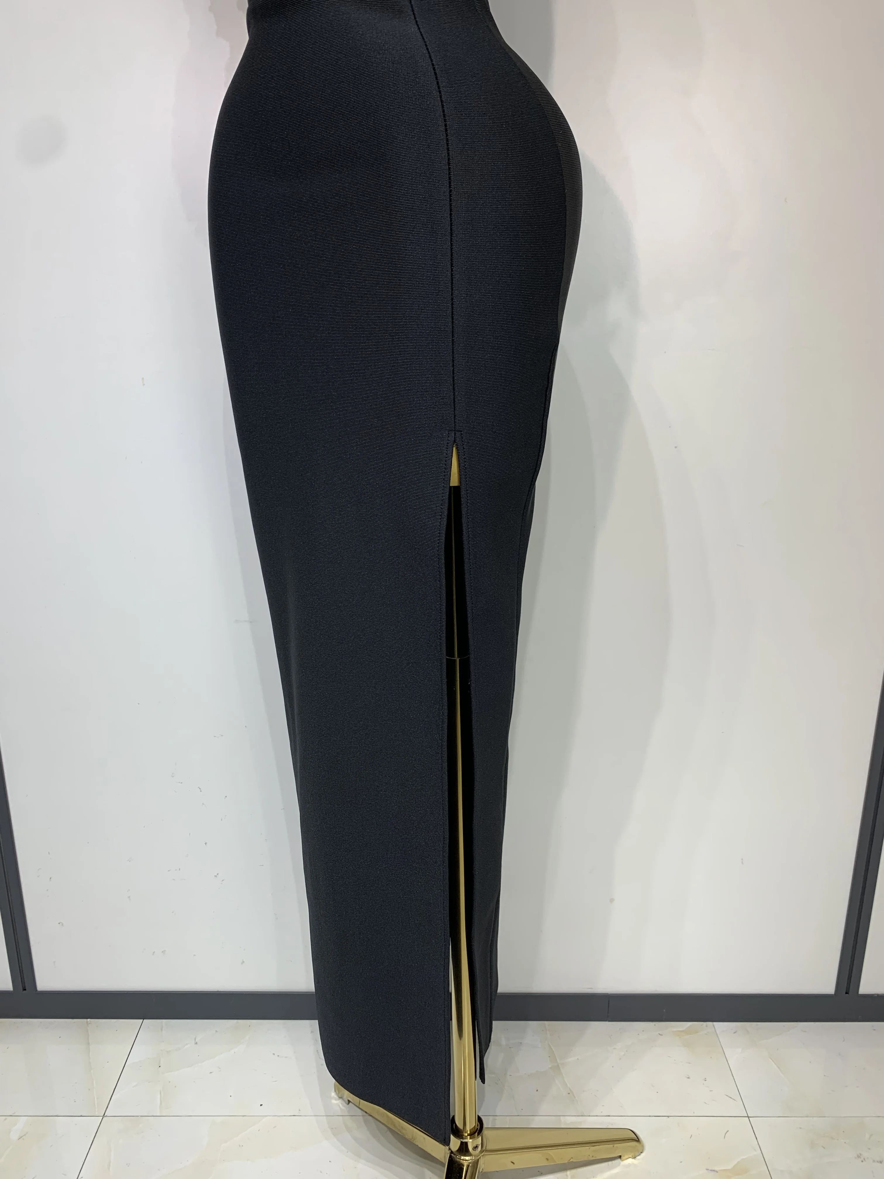 Women Luxury Designer Crystal Black Bandage Dress Elegant Off Shoulder Maxi Long Birhtday Celebrity Evening Party Club Gowns - Image 6